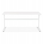 Gerader Schreibtisch aus Holz füße weiß SONA (160x80 cm) (weiß)