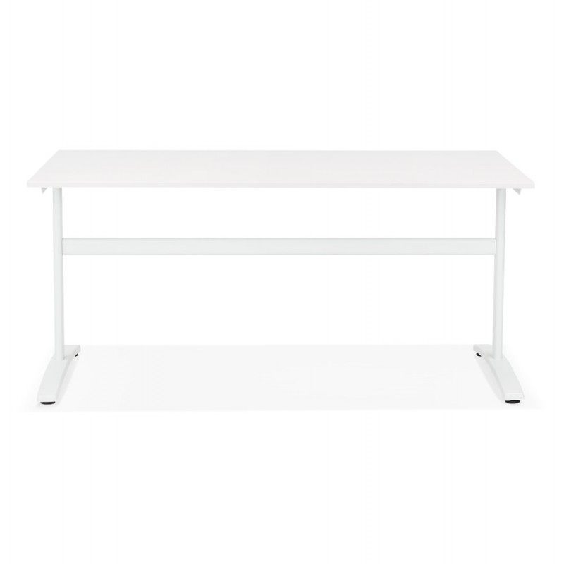 Gerader Schreibtisch aus Holz füße weiß SONA (160x80 cm) (weiß) - image 49501