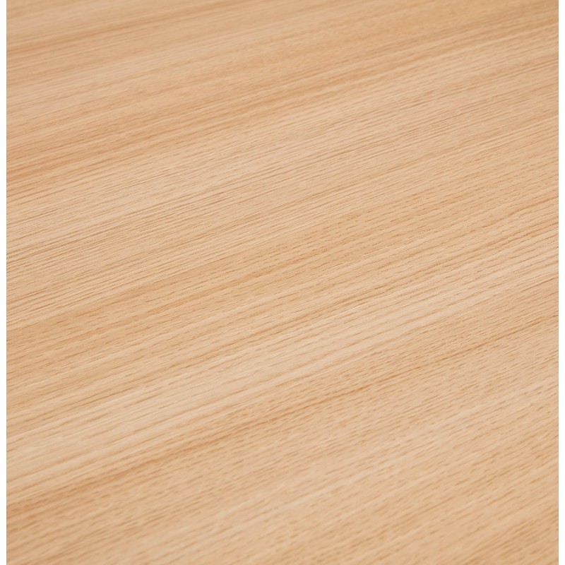 Escritorio derecho de madera con patas blancas SONA (160x80 cm) (acabado natural) - image 49524
