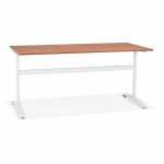 SONA white-footed wooden right desk (160x80 cm) (walnut finish)