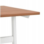 SONA scrivania destra in legno dai piedi bianchi (160x80 cm) (finitura in noce)