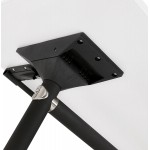 Table pliante sur roulettes en bois pieds noirs SAYA (140x70 cm) (blanc)