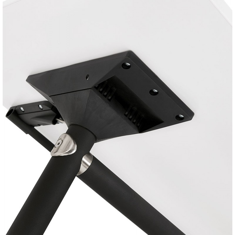 SAYA mesa de tarima de madera de patas negras (140x70 cm) (blanco) - image 49549