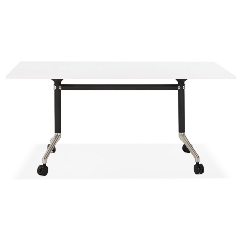 Falttisch auf Rädern aus Holz schwarze Füße SAYA (160x80 cm) (weiß) - image 49567