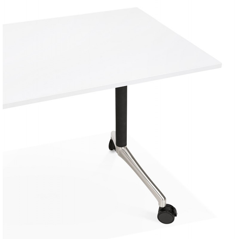 Falttisch auf Rädern aus Holz schwarze Füße SAYA (160x80 cm) (weiß) - image 49572