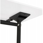 Falttisch auf Rädern aus Holz schwarze Füße SAYA (160x80 cm) (weiß)