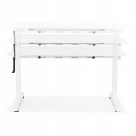 Bureau assis debout en bois pieds blanc cassé NAOMIE (140x70 cm) (blanc)