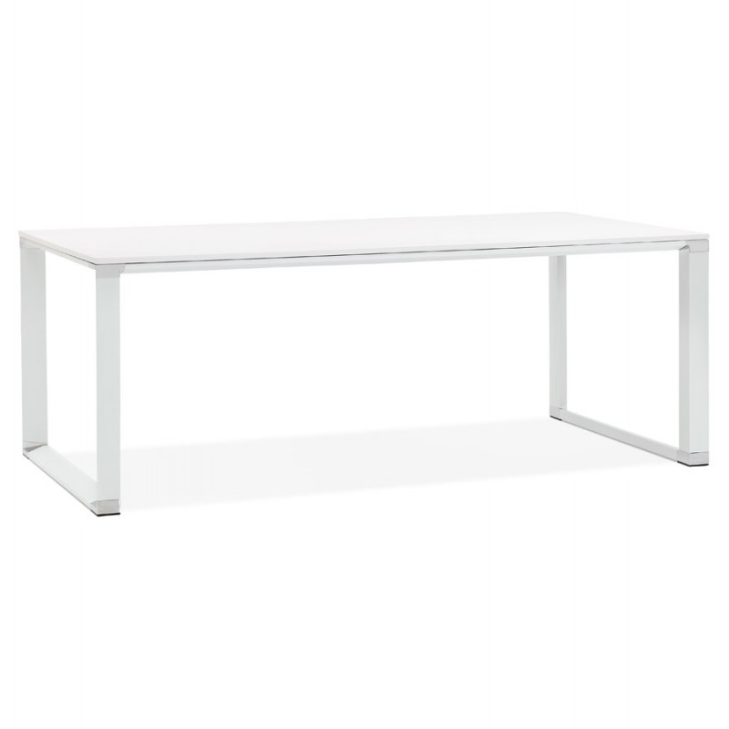 Holz-Design Schreibtisch aus Holz Füßchen weiß BOUNY (200x100 cm) (weiß) - image 49614