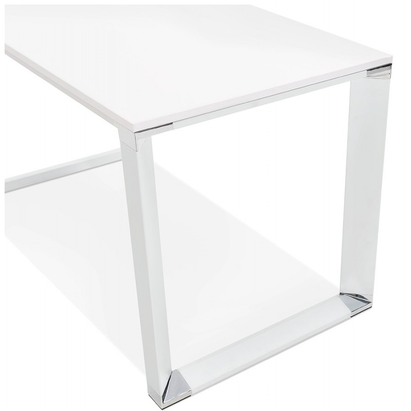 Holz-Design Schreibtisch aus Holz Füßchen weiß BOUNY (200x100 cm) (weiß) - image 49618