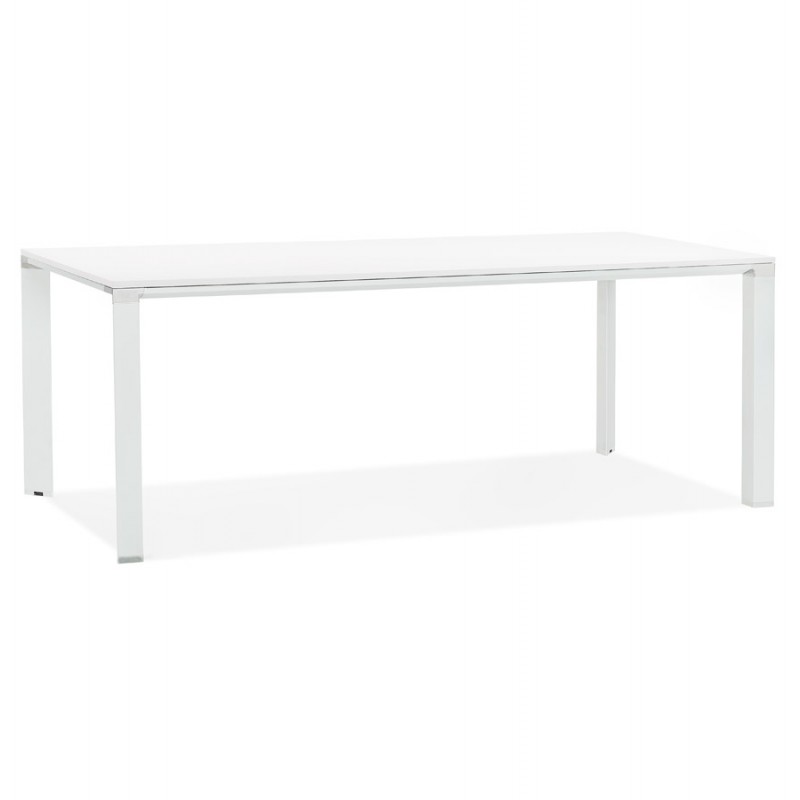 Table à manger table de réunion design en bois  NORA (200x100 cm) (blanc)