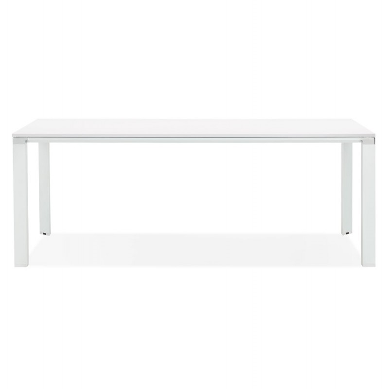 Table à manger table de réunion design en bois  NORA (200x100 cm) (blanc) - image 49626