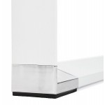 Bureau droit design en bois pieds blanc BOUNY (140x70 cm) (blanc)
