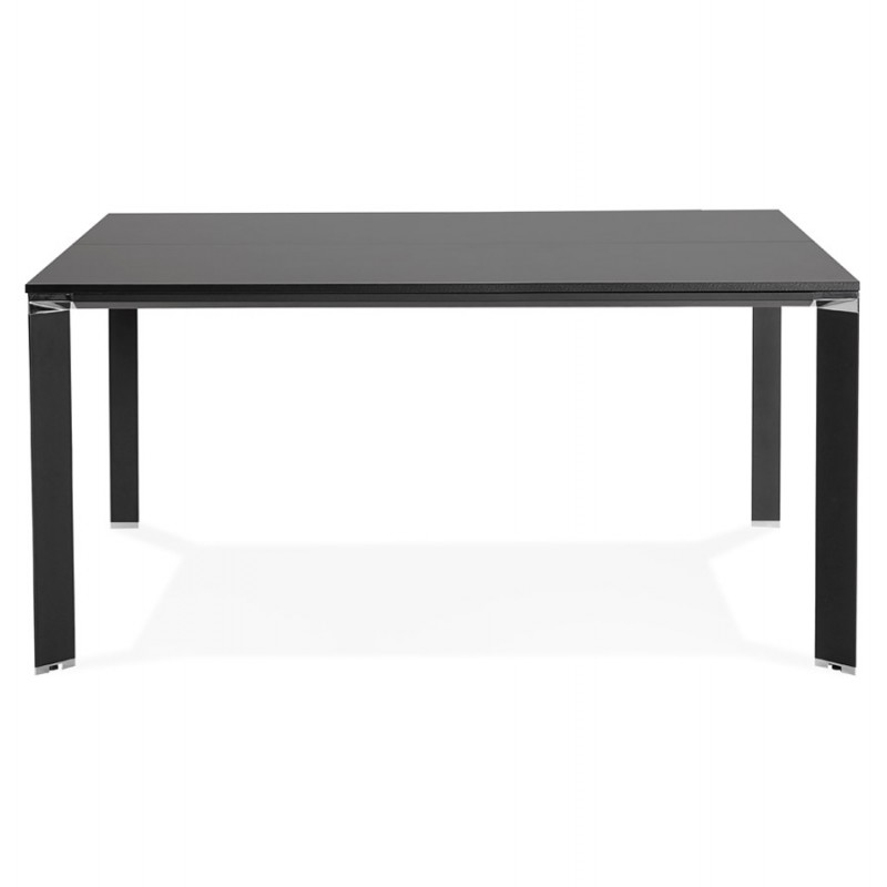 Bureau BENCH table de réunion moderne en bois pieds noirs RICARDO (160x160 cm) (noir) - image 49666