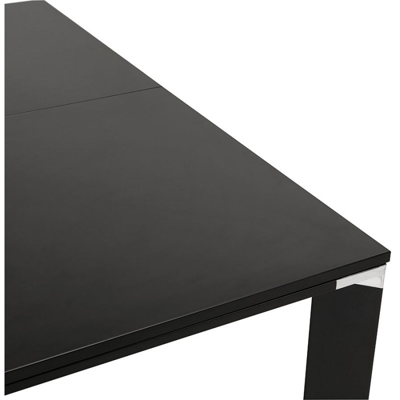 Bureau BENCH table de réunion moderne en bois pieds noirs RICARDO (160x160 cm) (noir) - image 49667