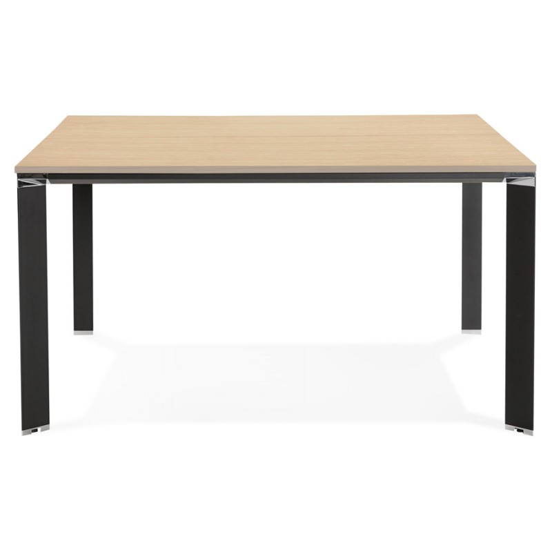 BENCH scrivania tavolo da riunione moderno piedi neri in legno RICARDO (140x140 cm) (naturale) - image 49688