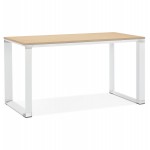 Right office design wooden white feet BOUNY (140x70 cm) (natural)