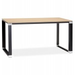 Geraden Design-Schreibtisch aus holz schwarze Füße BOUNY (140x70 cm) (natürlich)