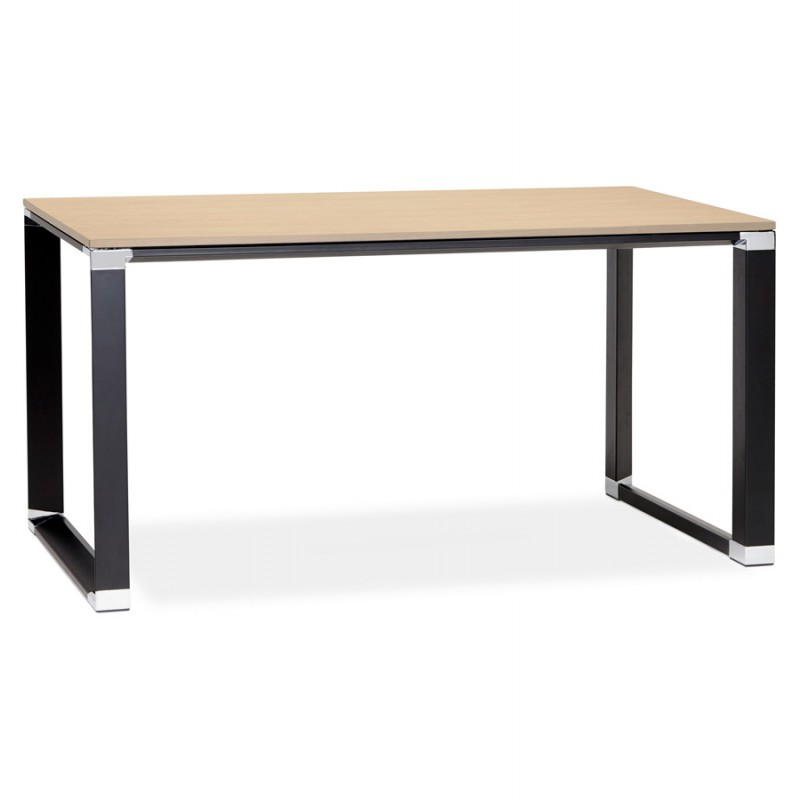 Geraden Design-Schreibtisch aus holz schwarze Füße BOUNY (140x70 cm) (natürlich) - image 49733