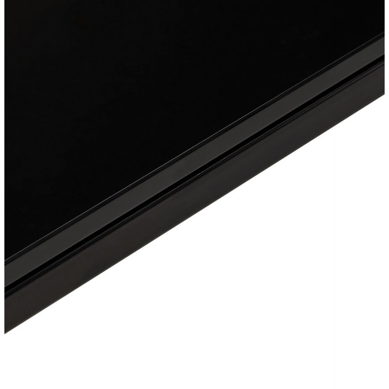Scrivania destra design vetro imbevuto piedi neri BOIN (140x70 cm) (nero) - image 49761