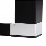 Geraden Design-Schreibtisch aus glas gehärtetem schwarzen Füßen BOIN (140x70 cm) (schwarz)