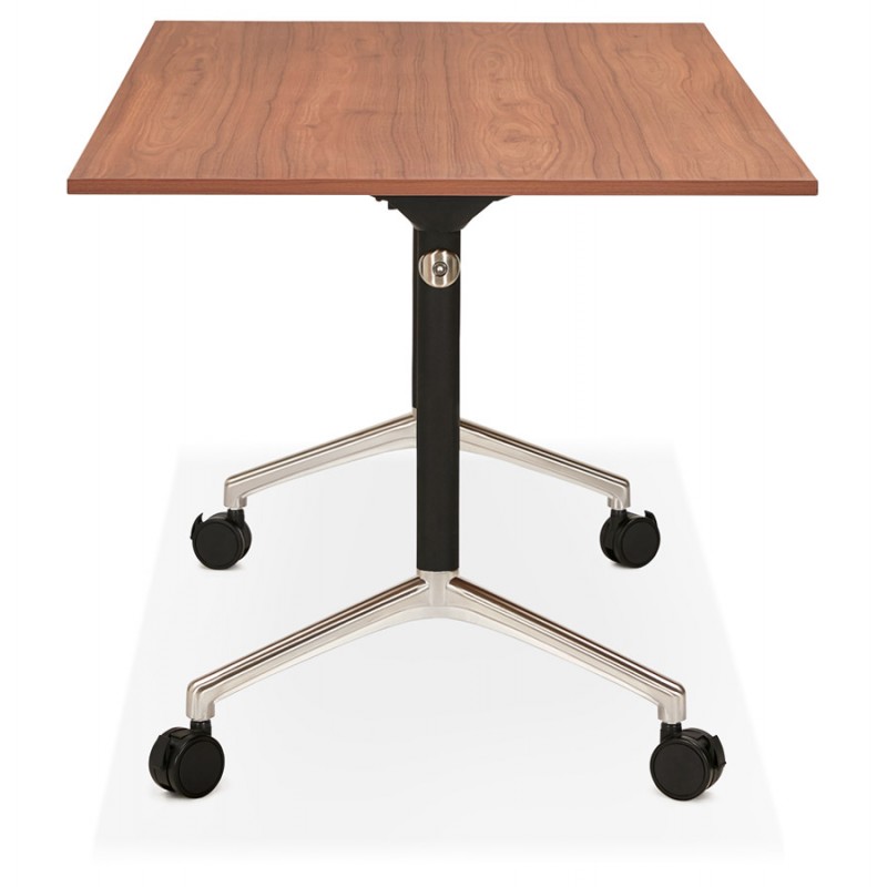 SAYA mesa de tarima de madera de patas negras (140x70 cm) (acabado de nogal) - image 49782
