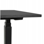 Bureau assis debout électrique en bois pieds noirs KESSY (160x80 cm) (noir)