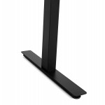 Bureau assis debout électrique en bois pieds noirs KESSY (160x80 cm) (finition naturelle)