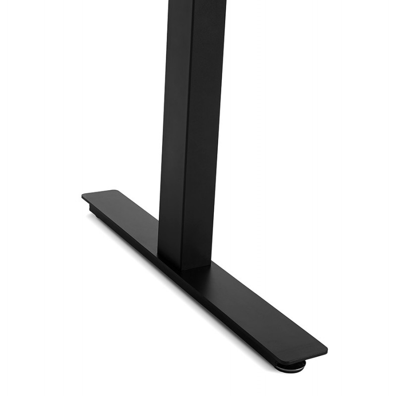 Bureau assis debout électrique en bois pieds noirs KESSY (160x80 cm) (finition naturelle) - image 49832
