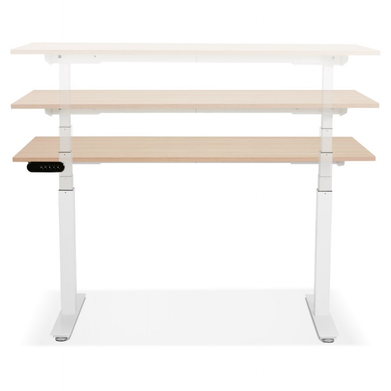 Seated standing electric wooden white feet KESSY (140x70 cm) (natural finish) - image 49854