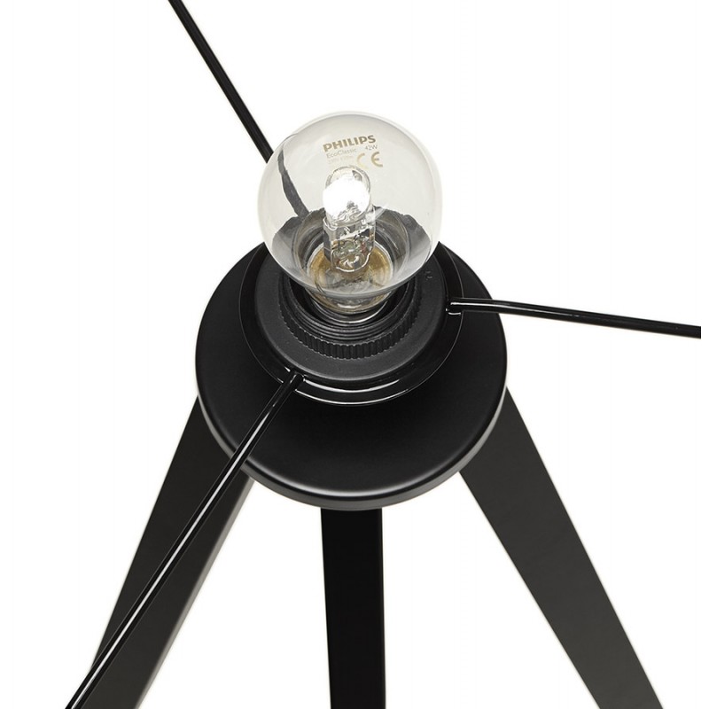 Lampe à poser design avec abat-jour sur trépied noir TRANI MINI (gris) - image 49968