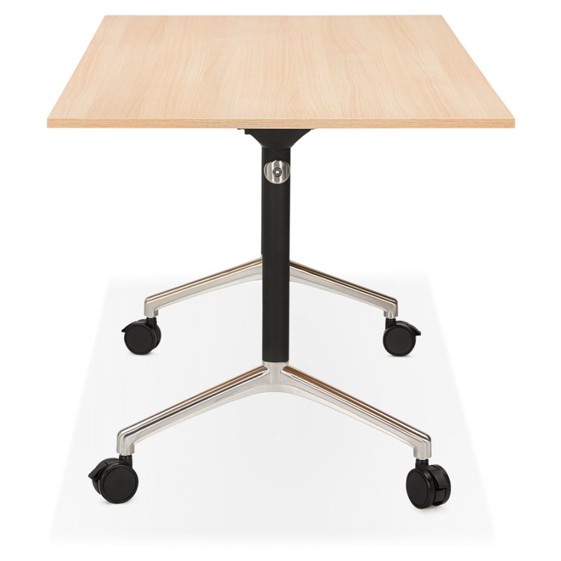 SAYA mesa de tarima de madera de patas negras (160x80 cm) (acabado natural) - image 49990