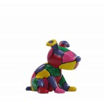 Conjunto de 3 esculturas de perros de diseño en resina (multicolor)