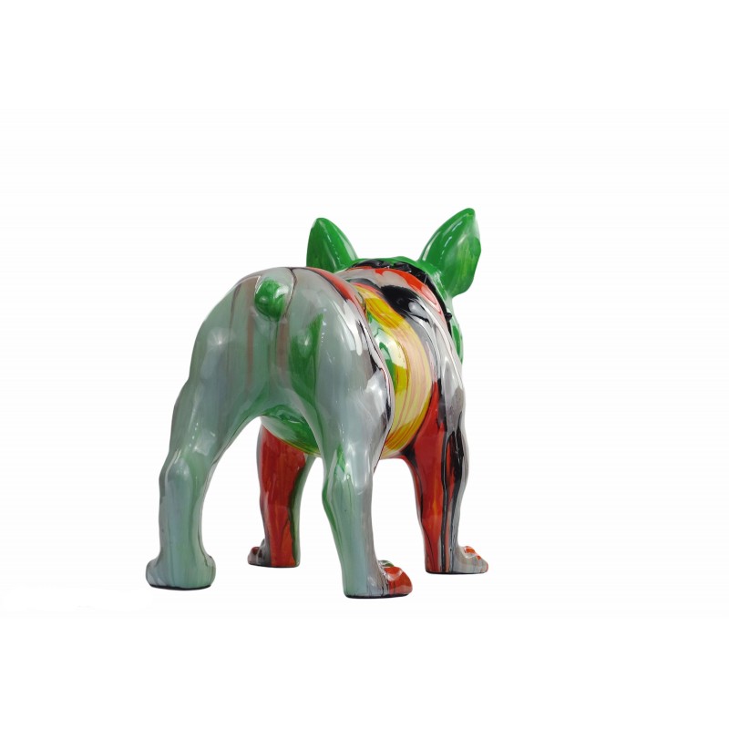 Scultura decorativa con disegno di cane statua in resina H43 (multicolor) - image 50045