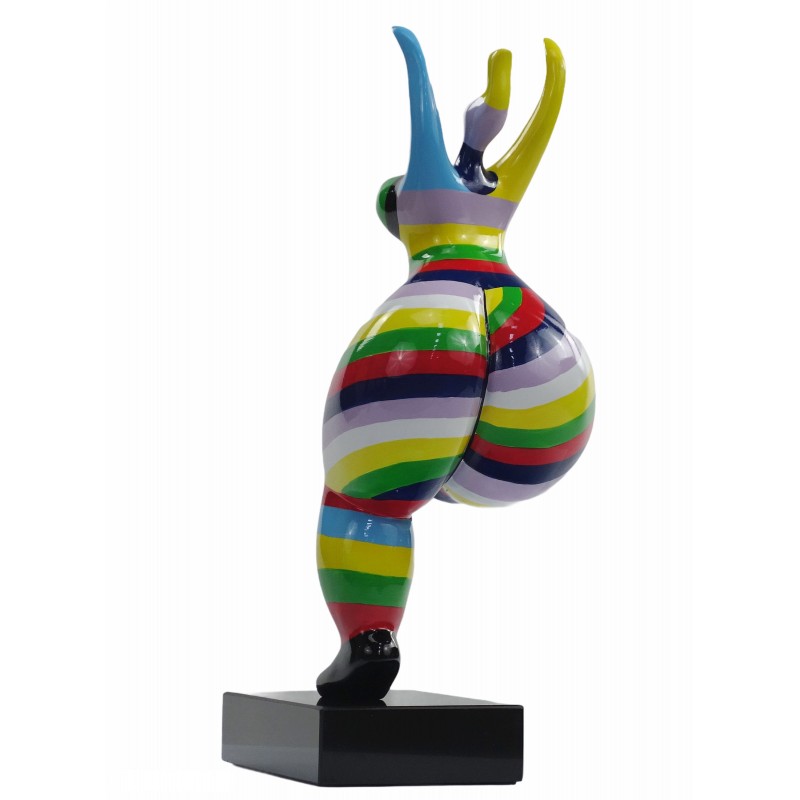 Bailarina de escultura decorativa de diseño estatua de encanto en resina H45 (multicolor) - image 50052