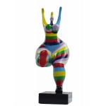 Bailarina de escultura decorativa de diseño estatua de encanto en resina H45 (multicolor)