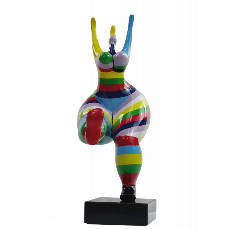 Bailarina de escultura decorativa de diseño estatua de encanto en resina H45 (multicolor) - image 50055