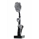 Statua scultura decorativa di sassofono design in resina H64 cm (nero, argento)