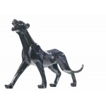 Statue Design dekorative Skulptur Panther XL Harz H65 cm (schwarz)