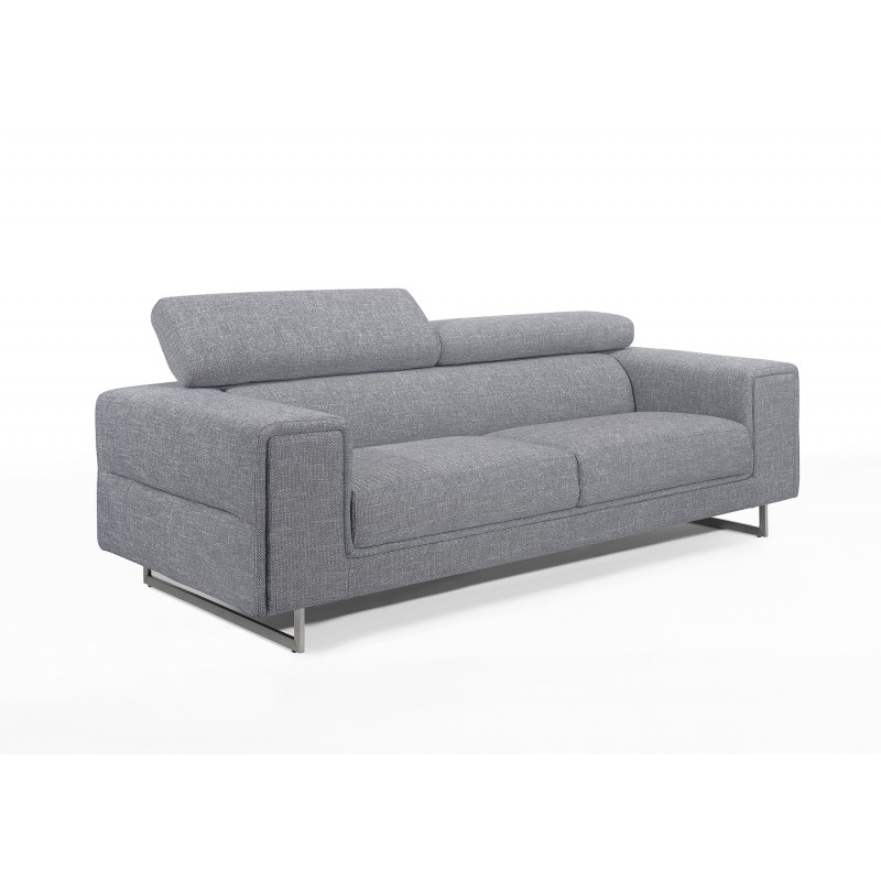 Rechts Sofa Design 3-Sitzer mit CYPRIA Stoff (grau) - image 50128