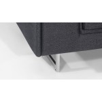 Sofá recto de diseño de 2 plazas con cabezales de tela CYPRIA (gris oscuro)