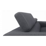 Canapé droit design 2 places avec têtières CYPRIA en tissu (gris foncé)