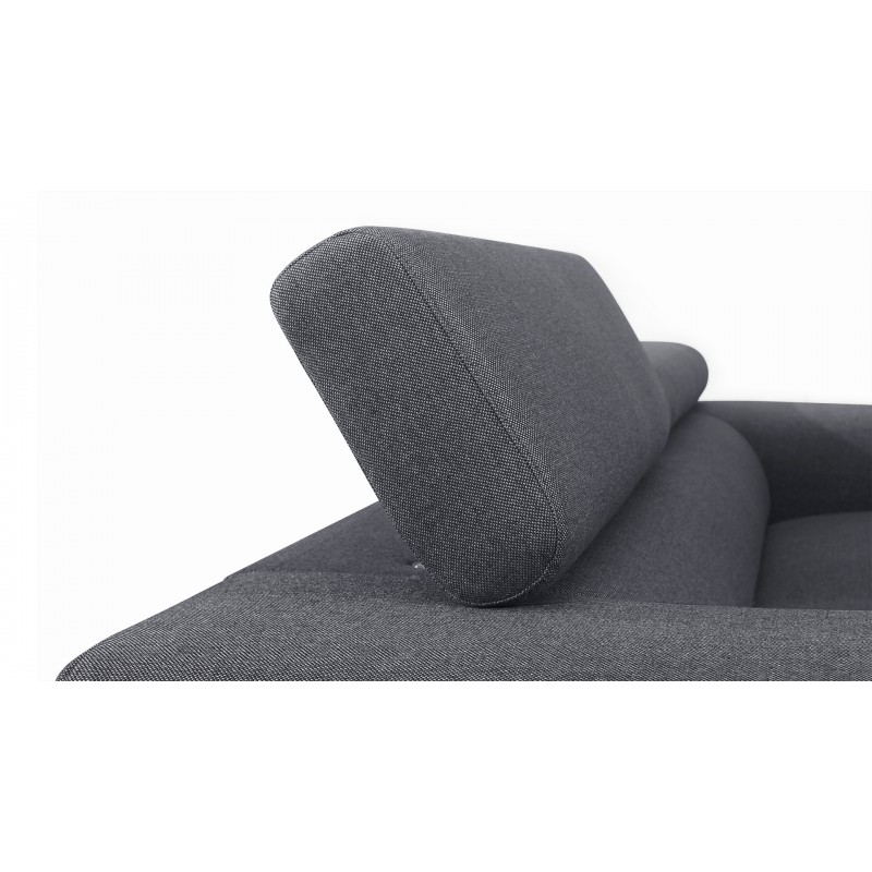 2-seater design straight sofa with CYPRIA fabric headers (dark grey) - image 50144