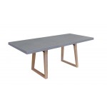 Table à manger design pieds teck massif OXANA (180 cm) (gris)