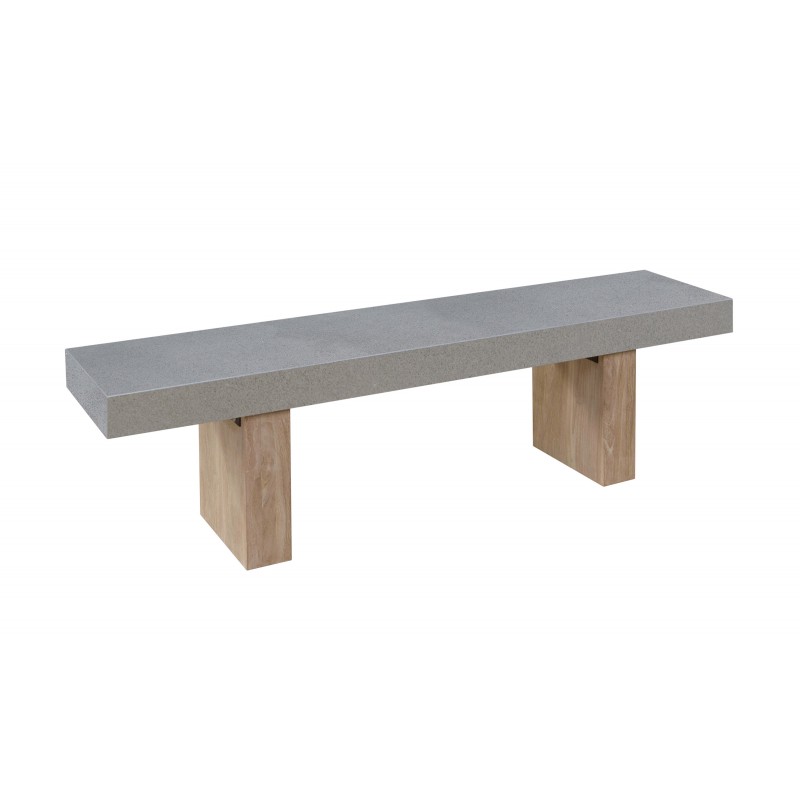 OXANA solid teak foot design bench (160 cm) (grey)