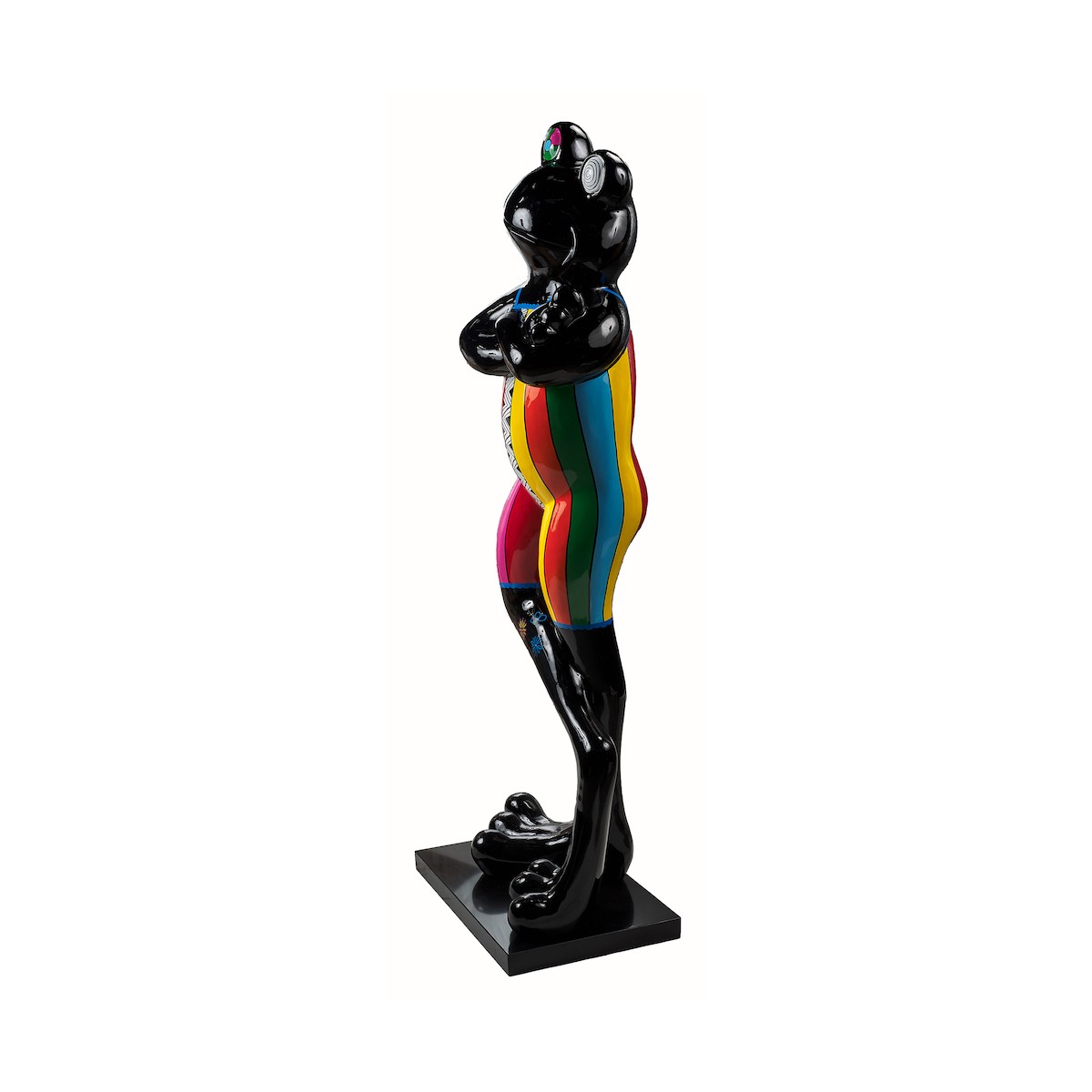 Magnifique statue GRENOUILLE aux couleurs exquises et pétillantes.