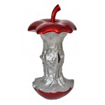 Statue decorative sculpture design TROGNON DE POMME (H106 cm) (Red, silver)