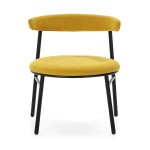 Retro Chair 59X59X70 Metal Black Fabric Yellow