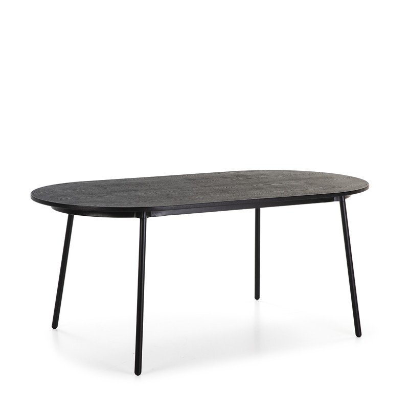Design Dining Room Table 180X90X76 Wood Metal Black - image 50453