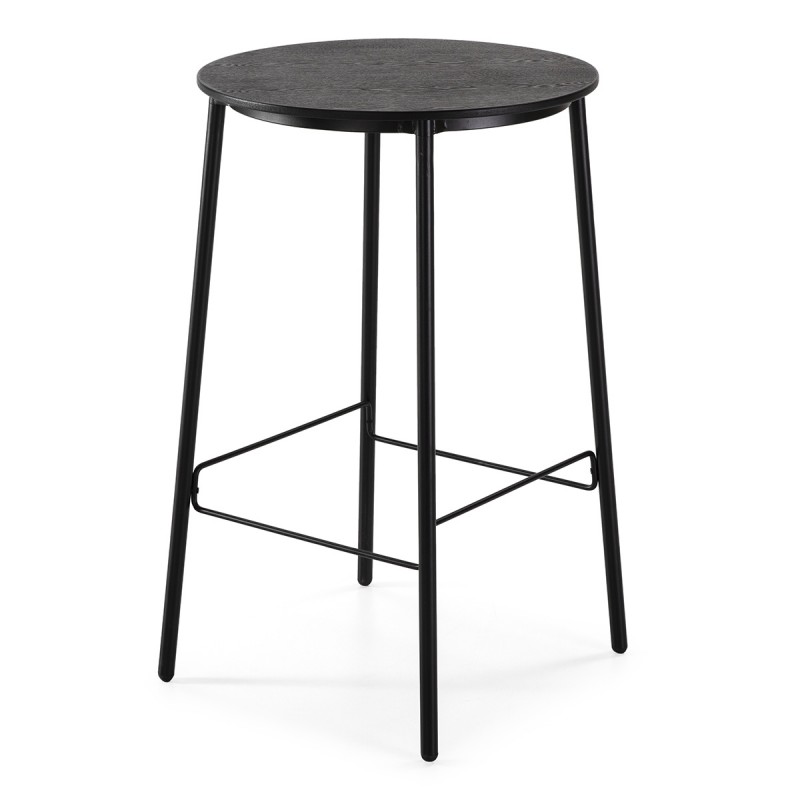 Design High Table 70X70X111 Wood Metal Black - image 50457
