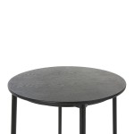 Table haute design 70x70x111 Bois Métal Noir